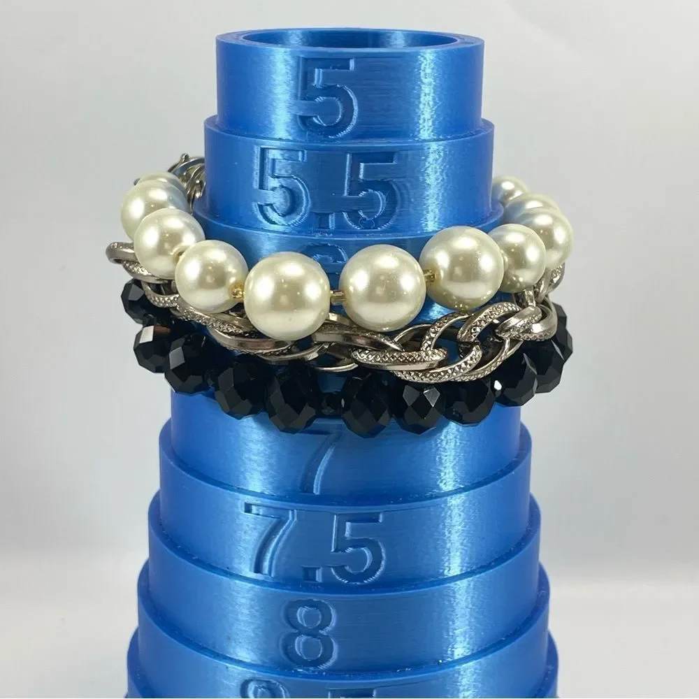 White House Black Market Bracelet Glass Beaded Chain Multi Layer Silver Tone